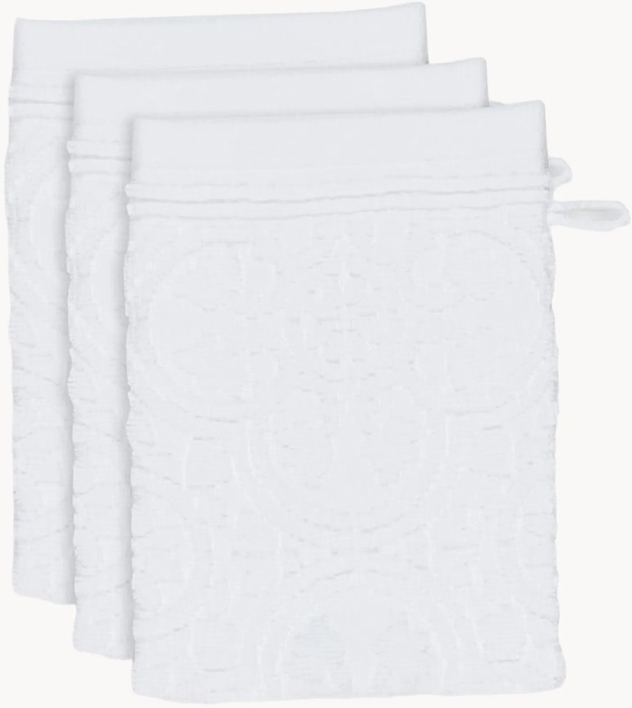 Set di 3 panni viso in cotone jacquard Tile de Pip