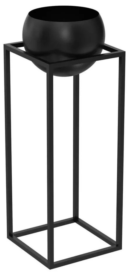 Maceta de metal 81,3x29 cm nero