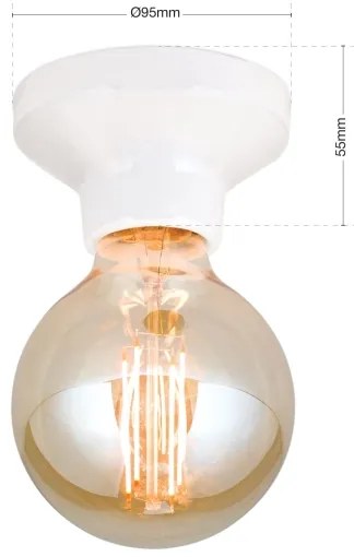 Orion - Plafoniera FROST 1xE27/60W/230V bianca