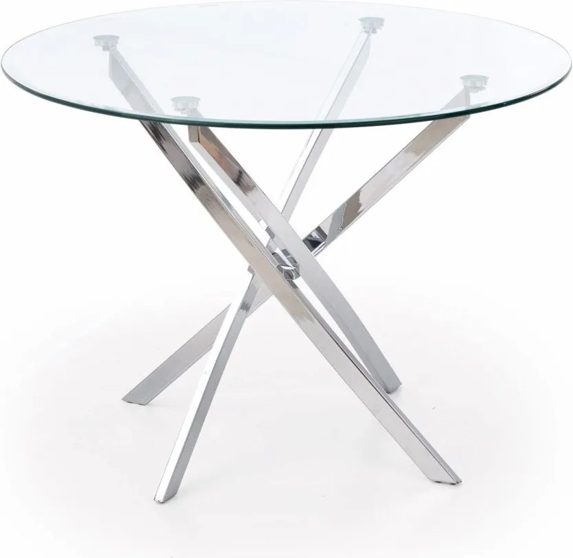 Tavolo rotondo in vetro Raymond trasparente/argento ø100/h73 cm