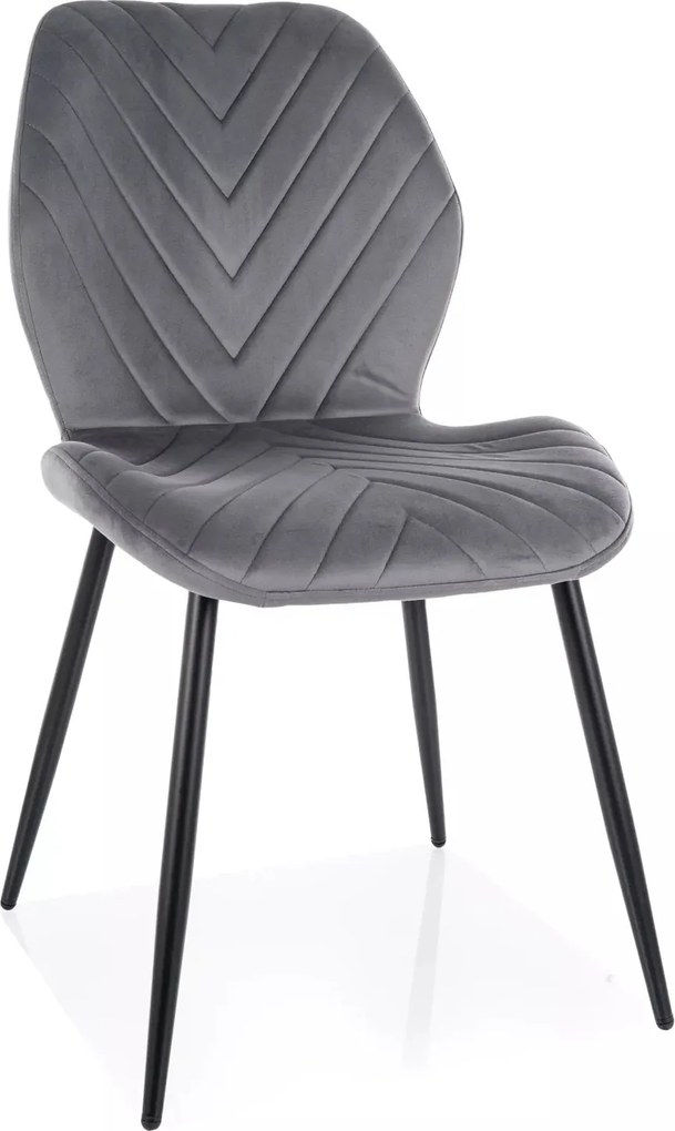 Sedia Mike Velvet in velluto grigio – 48x41x86 cm