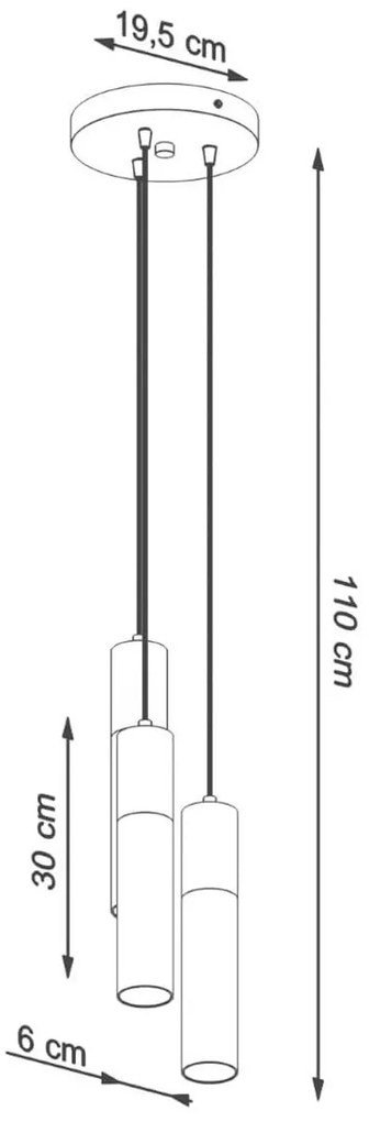 Lampada a Sospensione BORGIO 3P Bianca con Cemento 3xGU10