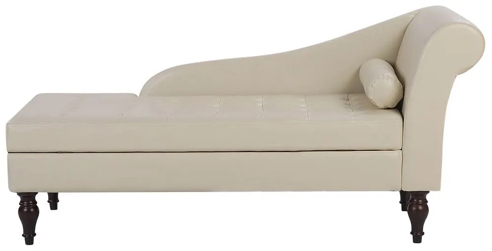 Chaise longue con contenitore beige chiaro PESSAC Beliani