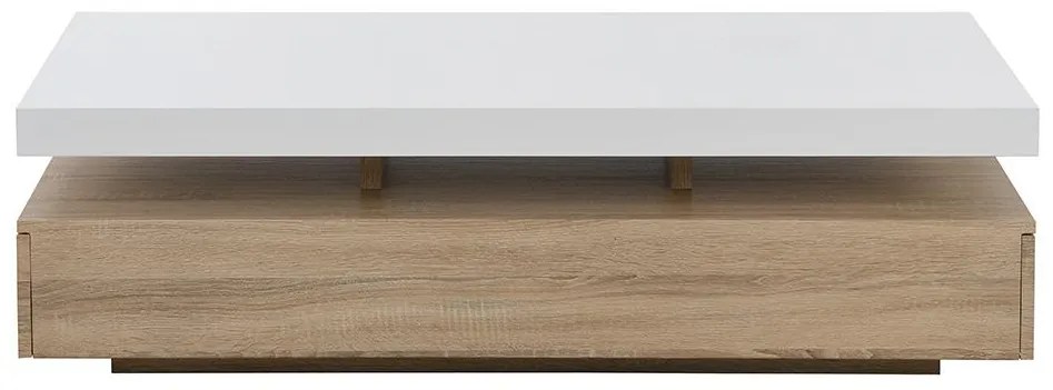 Tavolino 2 cassetti in MDF Rovere e Bianco - FELIX
