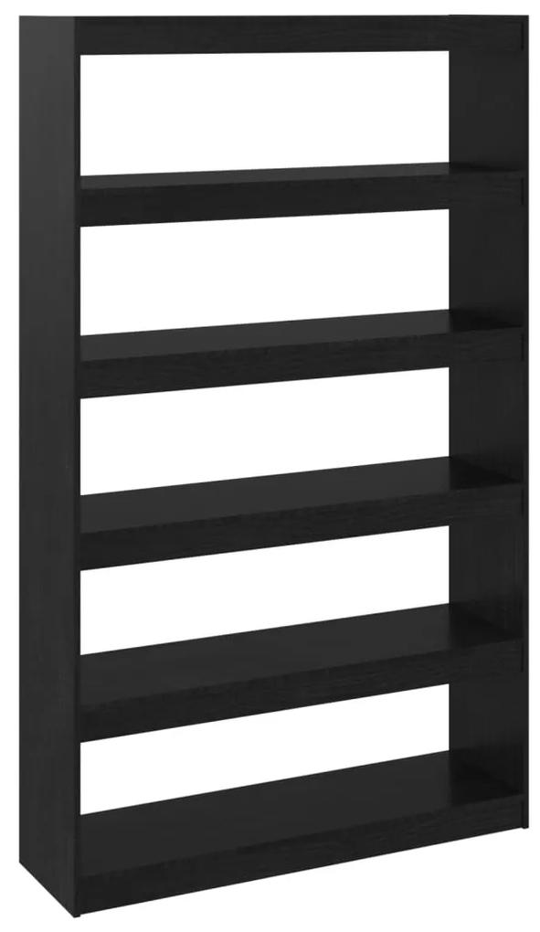 Libreria/divisorio nero 100x30x167,5 cm in legno di pino
