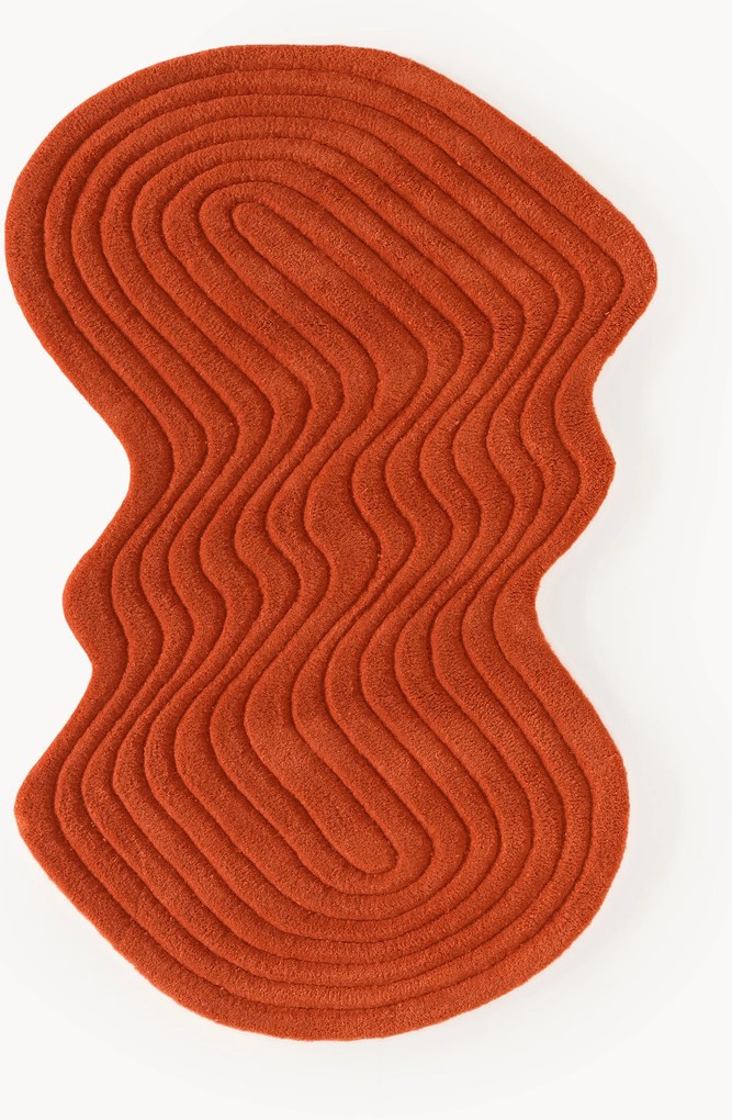 Tappeto in lana fatto a mano in forma organica Aliza