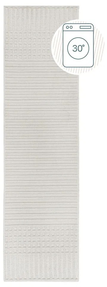 Runner in ciniglia lavabile bianco 60x240 cm Elton - Flair Rugs