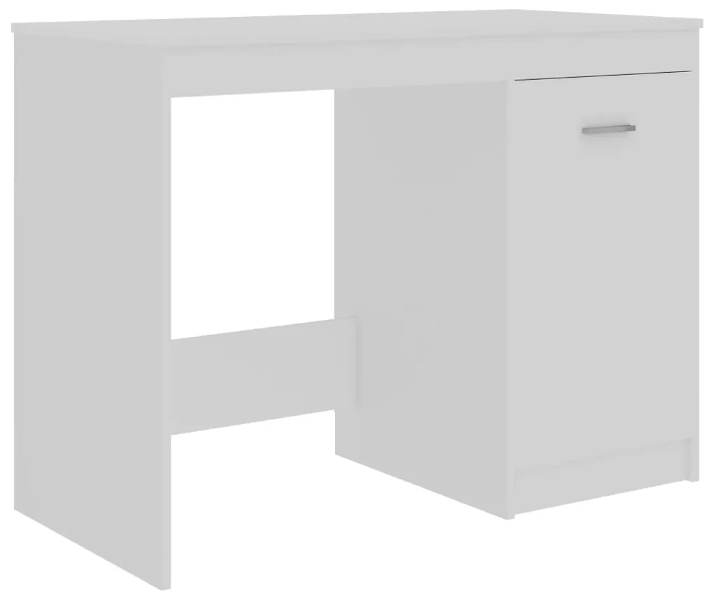 Scrivania bianca 140x50x76 cm in legno multistrato