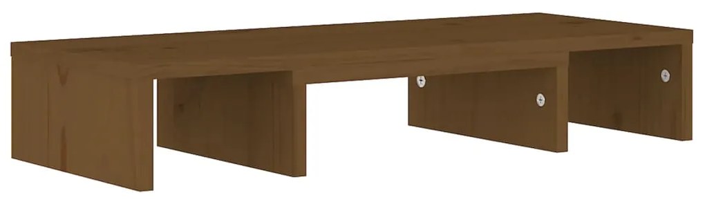 Supporto per monitor miele 60x24x10,5 cm legno massello di pino