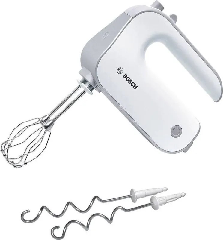 BOSCH Frullatore a Mano MFQ4030 500W, Bianco/Argento, Perfetto per Frullare e Mischiare