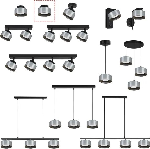 Brilagi - LED Plafoniera da incasso AURA LUX 1xGX53/30W/230V ø 13 cm nero/fumé