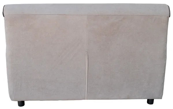 Divano 2 posti Grigio bordino Marrone - tessuto sfoderabile 130 cm NAIROBI