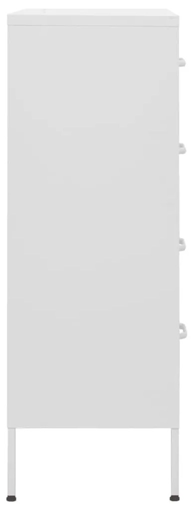 Cassettiera bianca 80x35x101,5 cm in acciaio