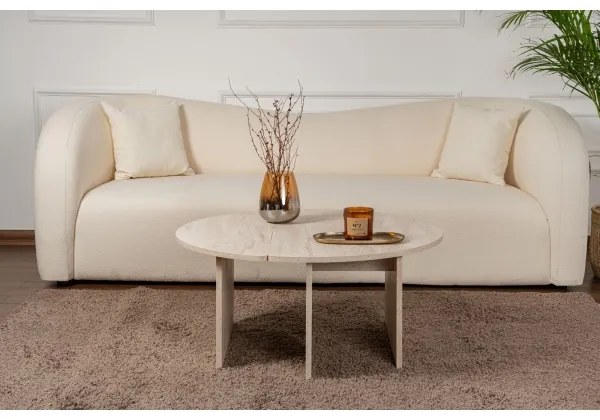 Tavolino da salotto LUVIA, finitura effetto marmo beige