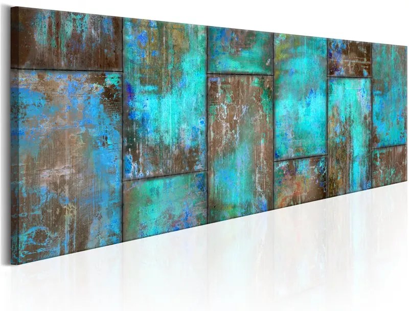 Quadro Metal Mosaic  Blue  Colore Blu, Dimensioni e Misure 120x40