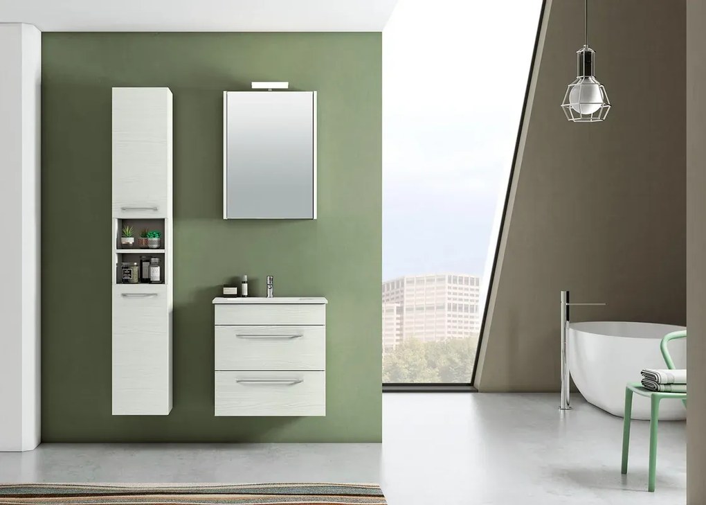 Mobile sottolavabo e lavabo Giò per vasca centrale aralie L 61 x H 61.5 x P 40 cm 2 cassetti
