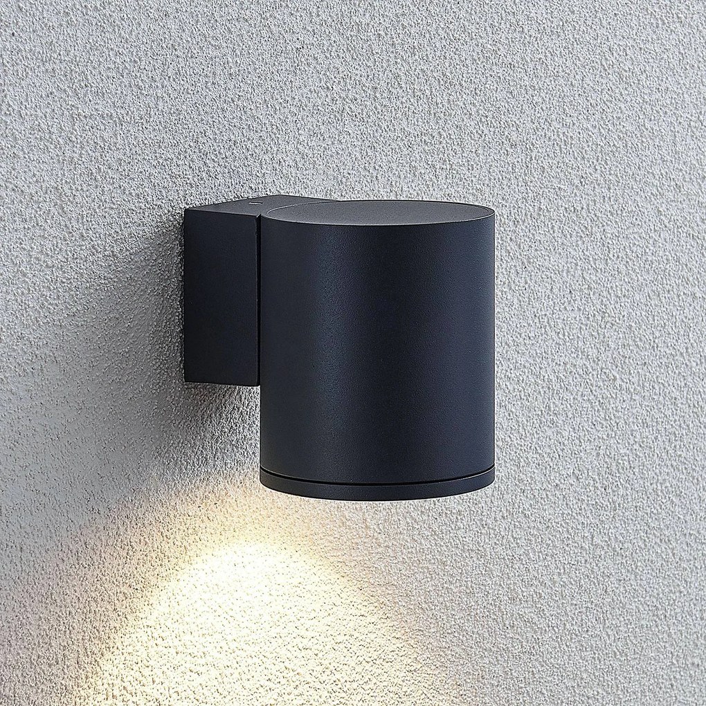 Applique da esterni a LED Visavia Lindby, Nero, Alluminio, Moderno, Applique LED da esterni