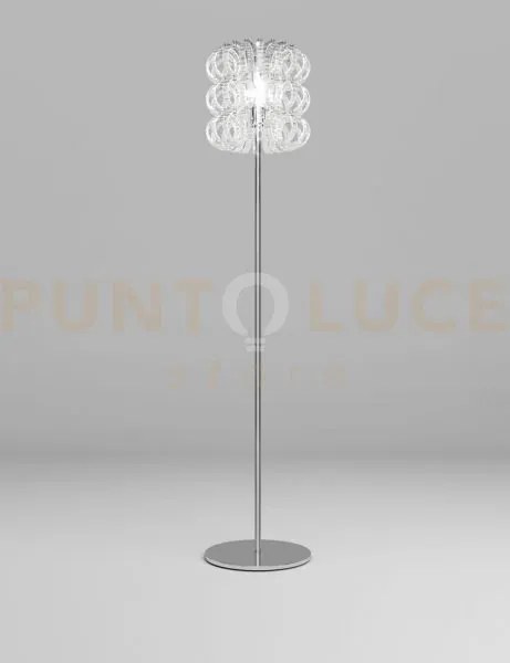 Ecos lampada da terra 35 cristallo rigadin cromo lucido 1 luce atta...