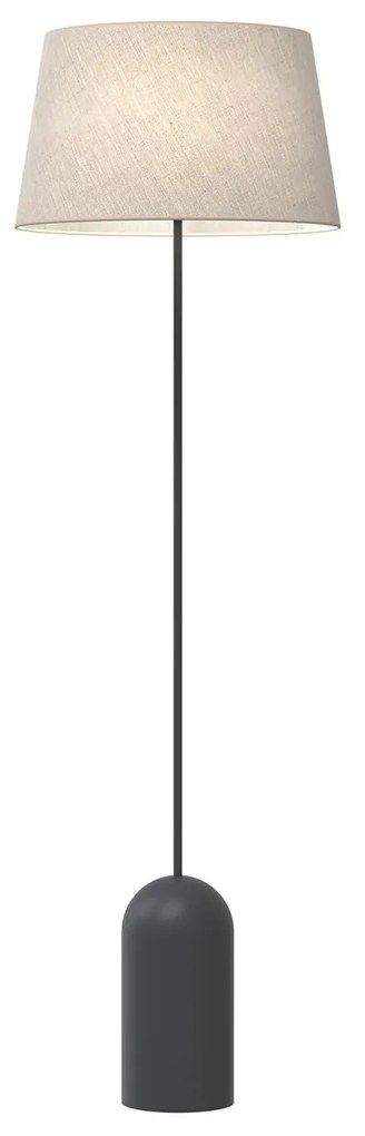 Piantana 1 Luce Anubi Paralume In Tessuto Beige Con Base In Acciaio Nero