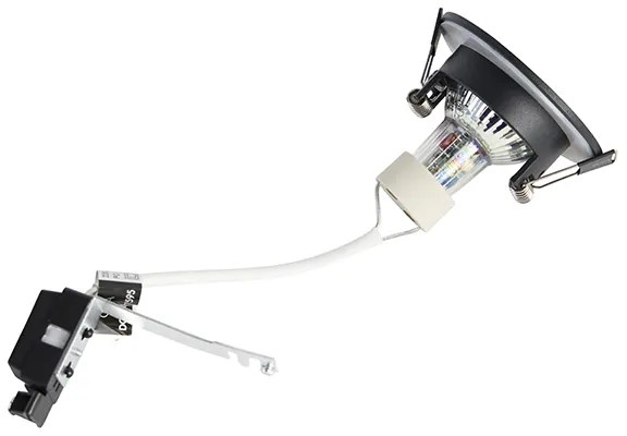 Set di 6 faretti da incasso moderni neri rotondi IP44 - Xena