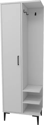 Mobile Ingresso Cappottiera 60 Cm Con Anta Laterale Freia Bianco