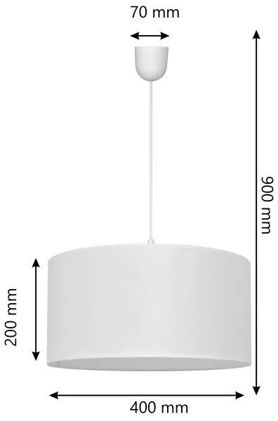 Lampadario su corda ALBA 1xE27/15W/230V d. 40 cm bianco