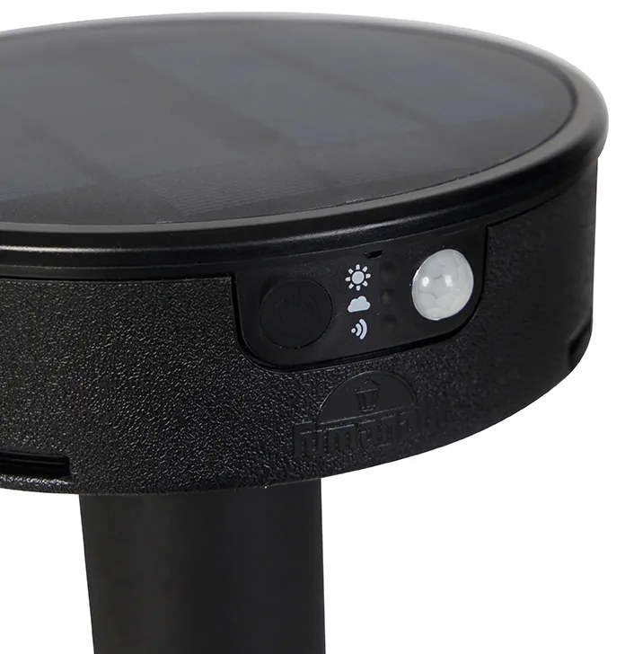 Faretto a picchetto di design nero con LED e dimmer IP55 solare - Fiorina