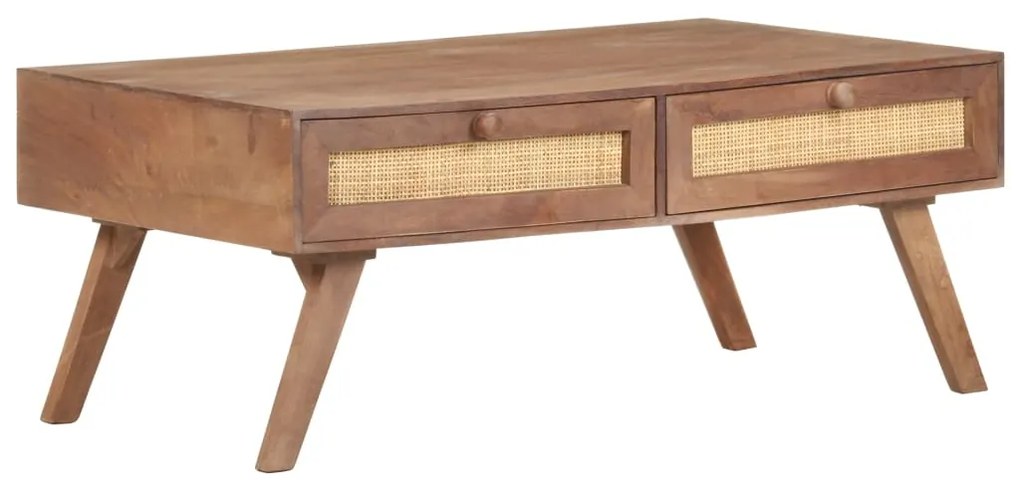 Tavolino Da Salotto 100x60x40cm İn Legno Massello Di Mango /