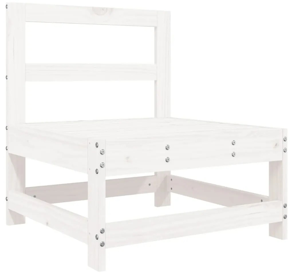 Set salotto da giardino 8 pz in legno massello di pino bianco