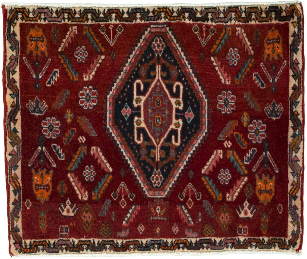 Shiraz Tappeto persiano 70x60 Rosso (Iran) Annodato A Mano