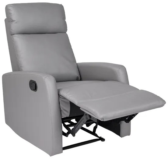 Poltrona relax reclinabile manuale in ecopelle GRIGIO