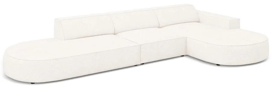 Divano angolare beige in tessuto bouclé (angolo destro) Jodie - Micadoni Home