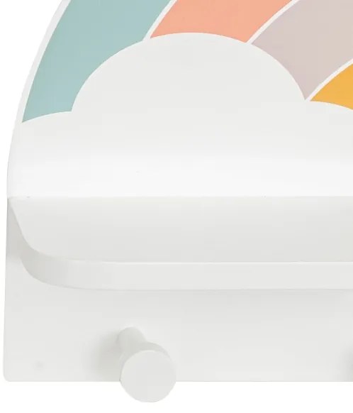 Mensola da parete per bambini con appendini arcobaleno/colorato