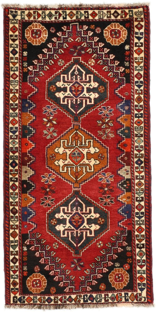 Shiraz Tappeto 90 x 180 (Iran) Annodato A Mano