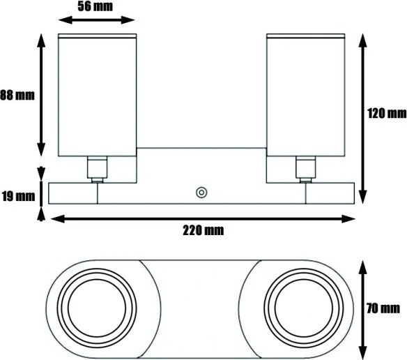 Faretto KINIA 2xGU10/30W/230V bianco