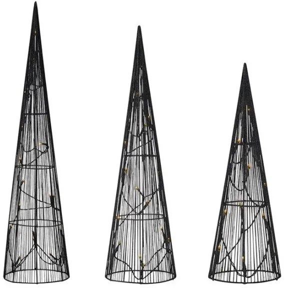 Markslöjd 705748 - SET 3x decorazioni natalizie LED DUNGE 45xLED/0,03W/4,5V nero