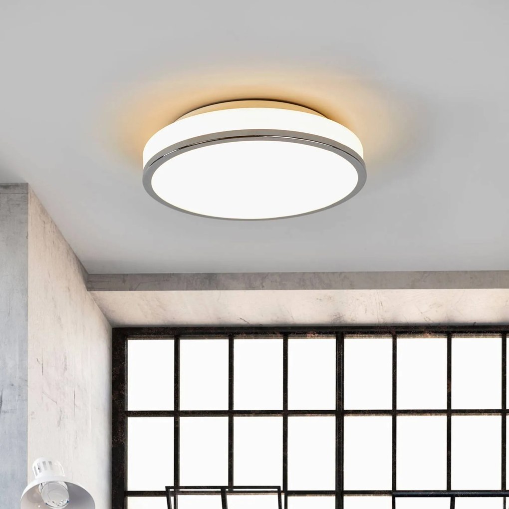 Plafoniera Lyss Lindby, Bianco / Opale, Bagno, Vetro, Moderno, Plafoniera