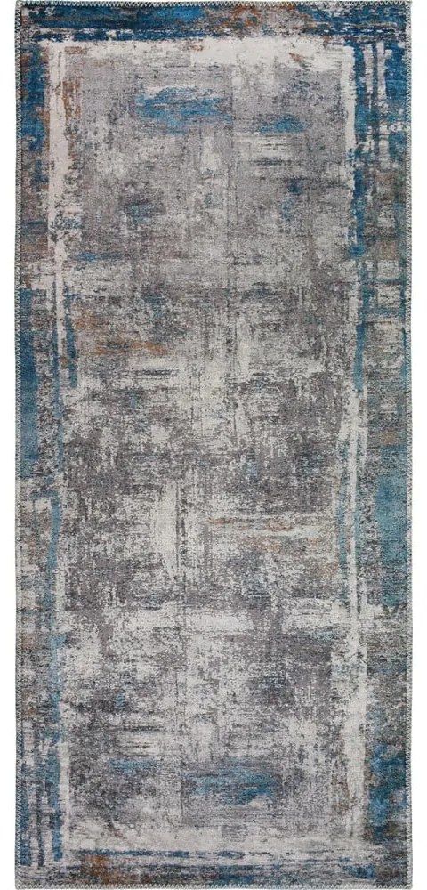 Passatoia blu lavabile 80x300 cm Abstract Colors Blue – Vitaus