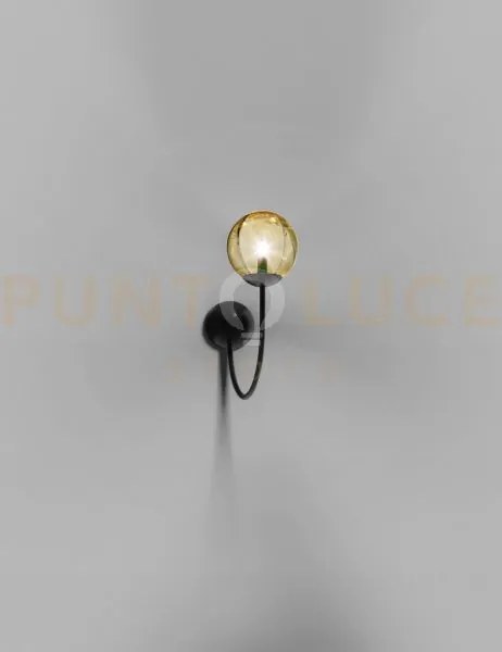 Puppet applique a parete p ambra trasparente nero opaco 1 luce  att...