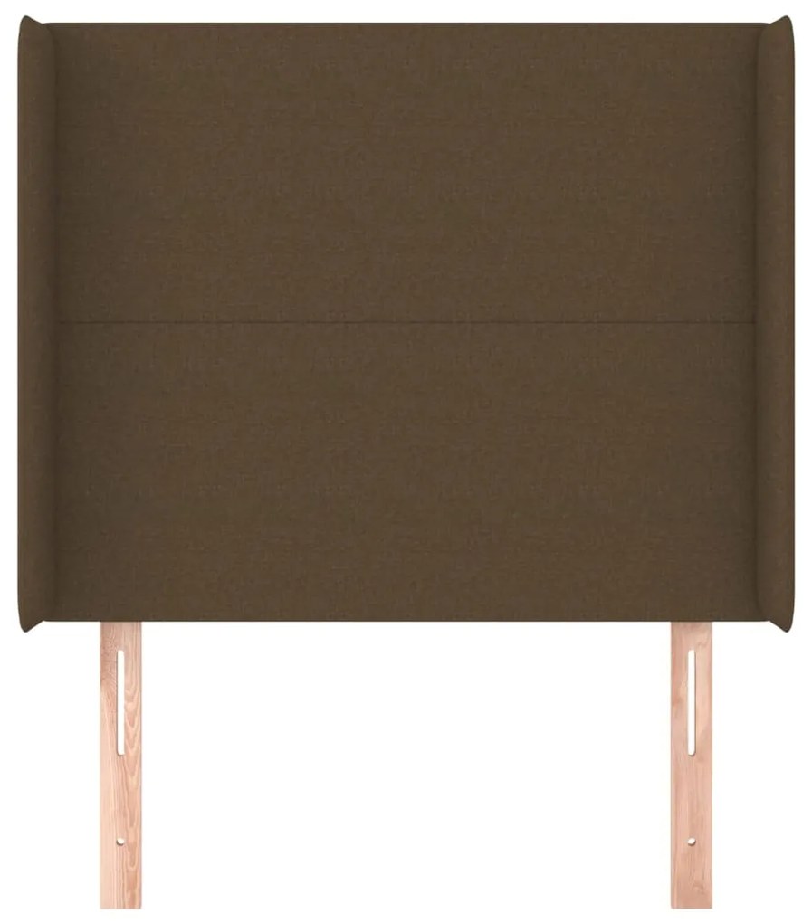 Testiera ad orecchio marrone scuro 103x16x118/128 cm in tessuto