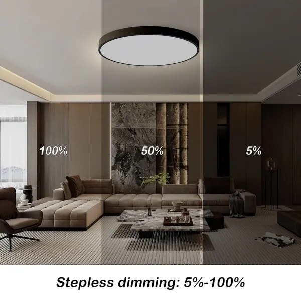Brilagi- Plafoniera LED dimmerabile POOL SMART LED/128W/230V Ø 100 cm Wi‑Fi Tuya nera + telecomando