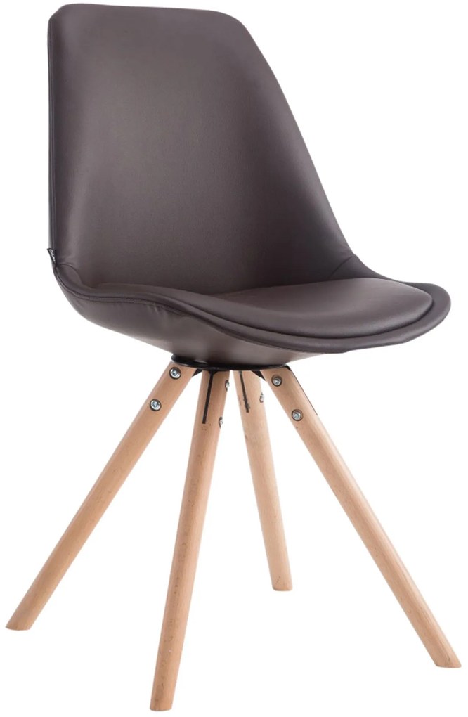 Sedia Besucherstuhl Laval Rund: Esclusiva Eleganza Ergonomica / Natura / Braun