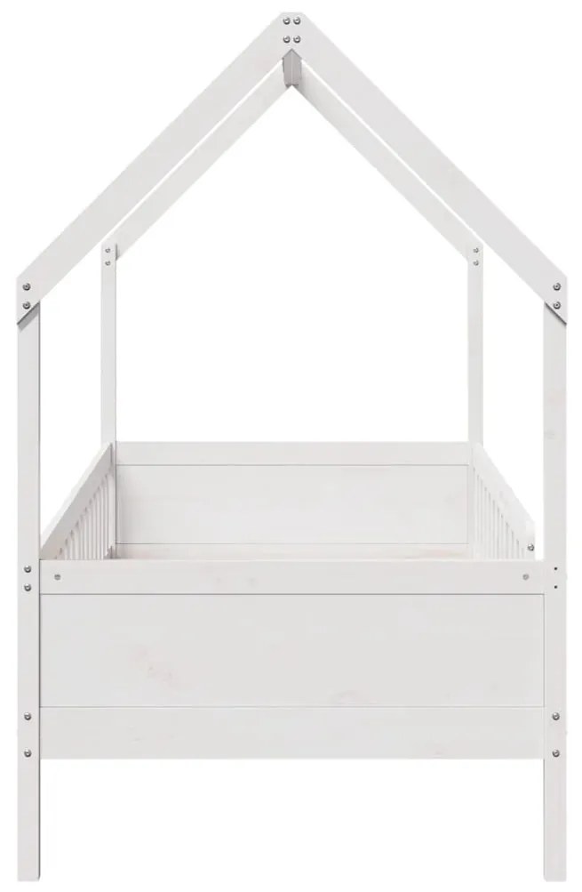 Giroletto casetta bambini bianco 90x190 cm legno massello pino