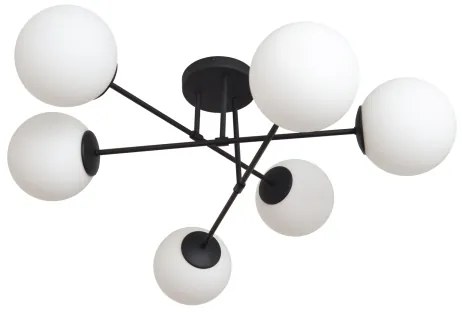Lampadario a plafone MOON 6xE27/15W/230V nero