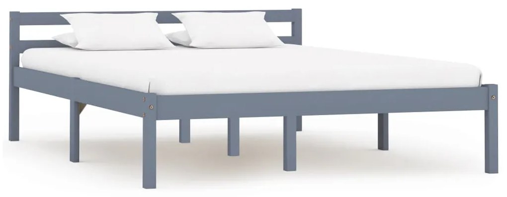 Giroletto Senza Materasso Grigio 140x200 Cm İn Legno Di Pino /