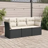 Set Divani da Giardino 3 pz con Cuscini in Polyrattan Nerocod mxl 115710