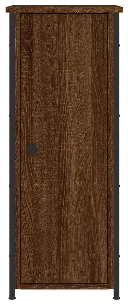 Comodino rovere marrone 32x42x80 cm in legno multistrato