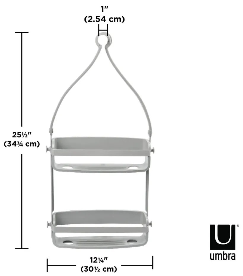 Mensola in plastica grigia appesa per il bagno Flex - Umbra