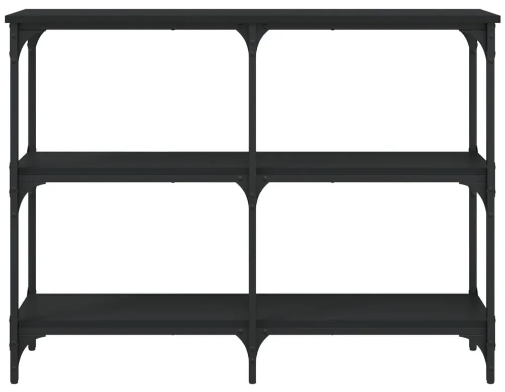 Tavolino consolle nero 100x29x75 cm in legno multistrato