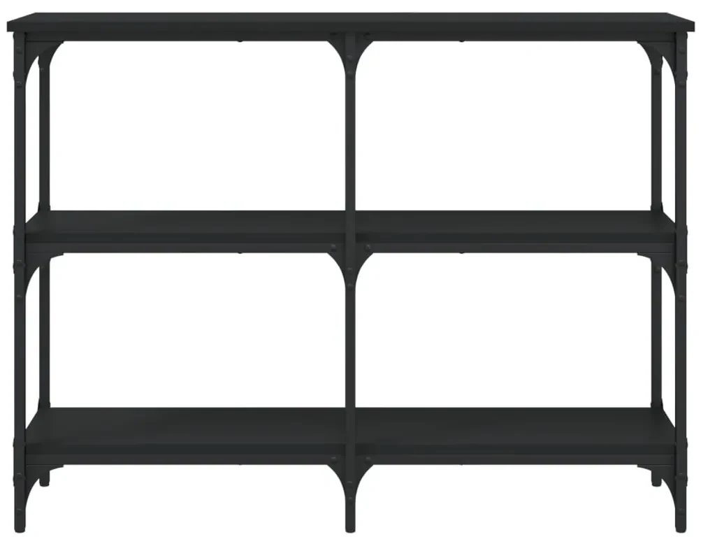 Tavolino consolle nero 100x29x75 cm in legno multistrato